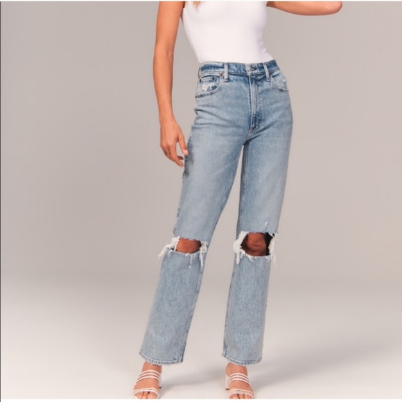 Abercrombie & Fitch women’s jeans. 90s straight leg high rise 23/00 - Picture 2 of 2
